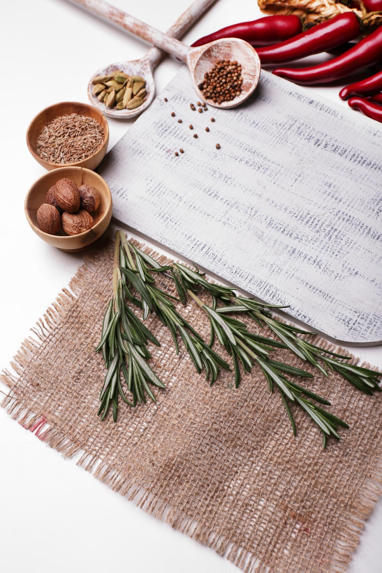 Close-up of fresh herbs and spices